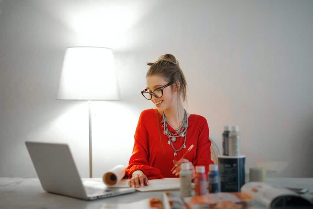 a professional woman on a zoom call