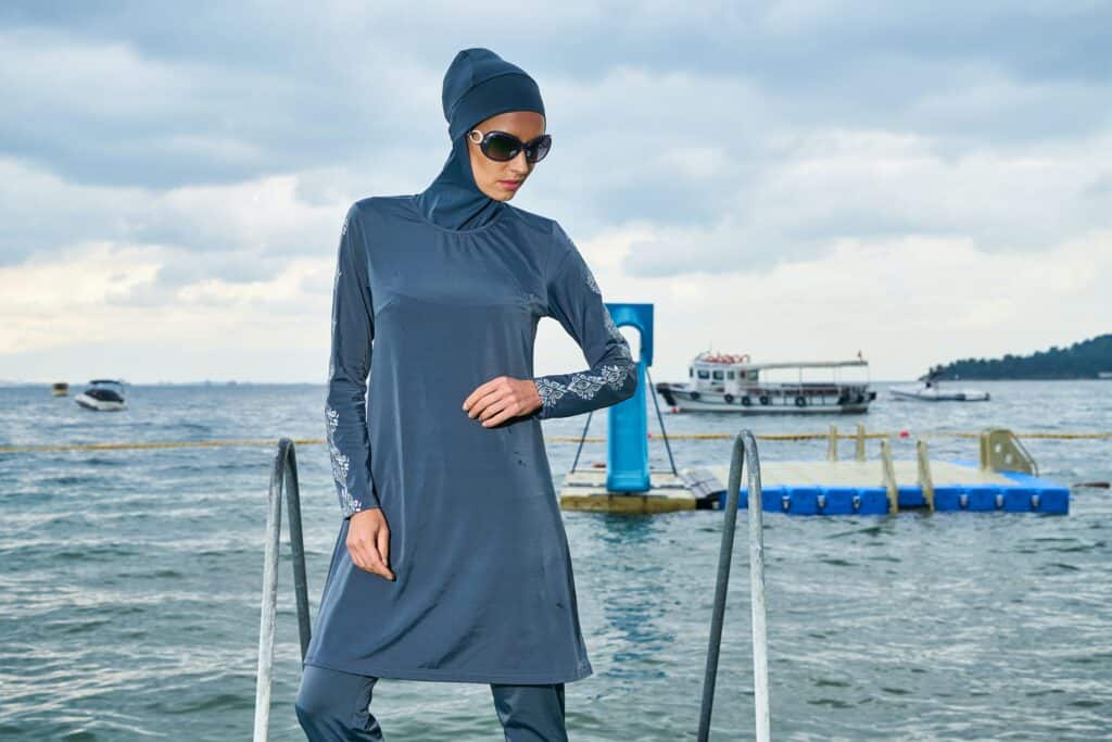 a beautiful woman wearing a burkini