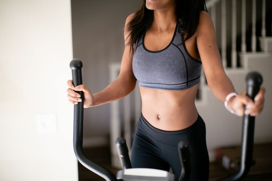A woman working out