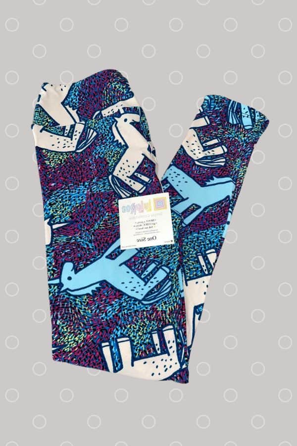 An image of a folded unicorn leggings